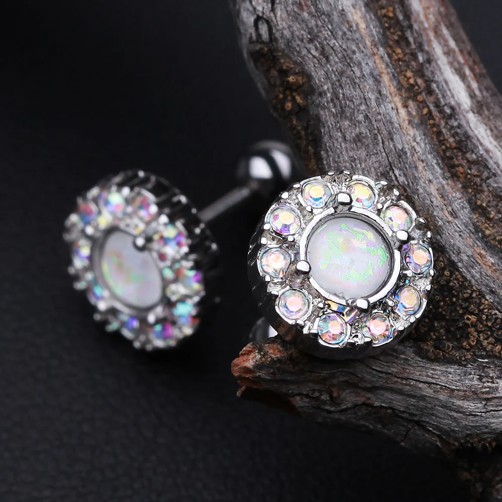 Opal Elegance Cartilage Tragus Earring - Image 3