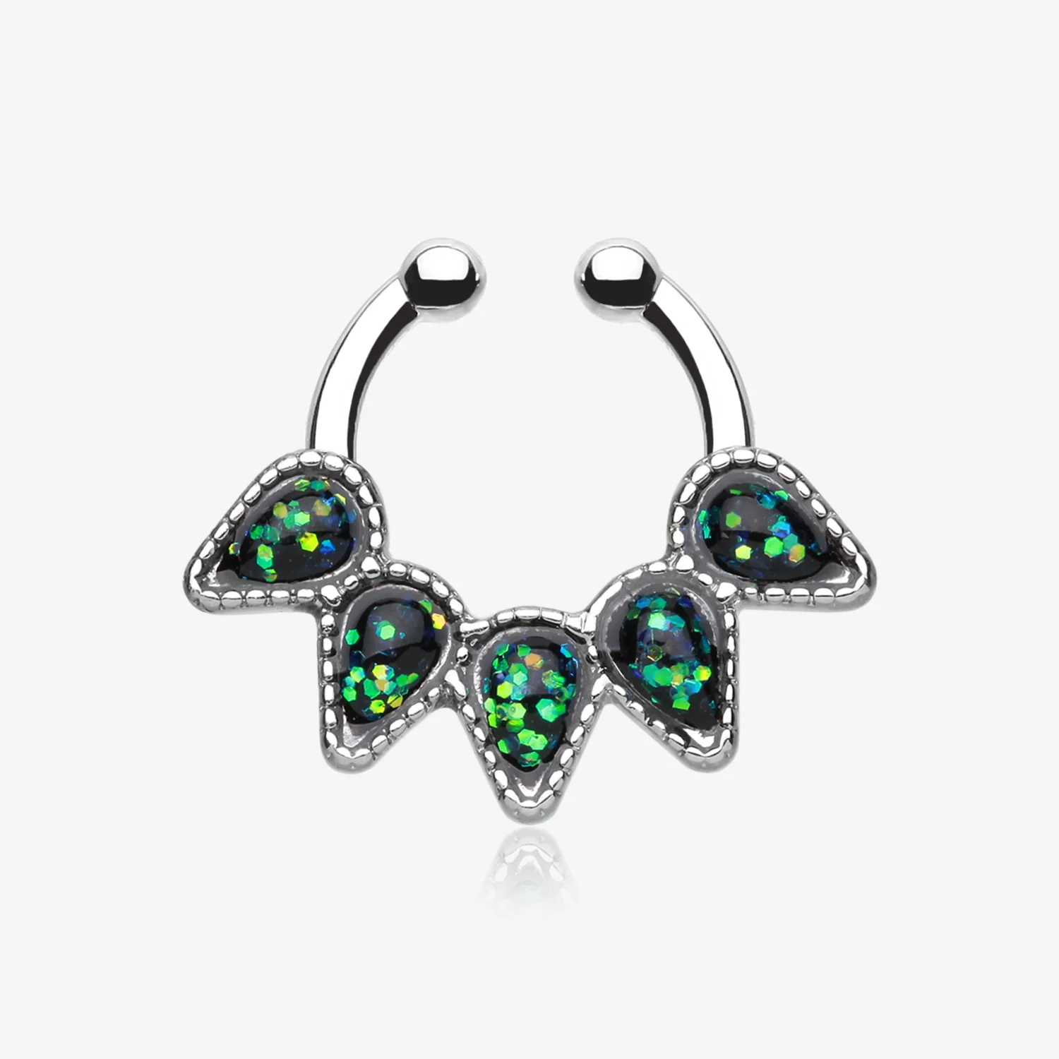 Opal Quinary Spear Fake Septum Clip-On Ring
