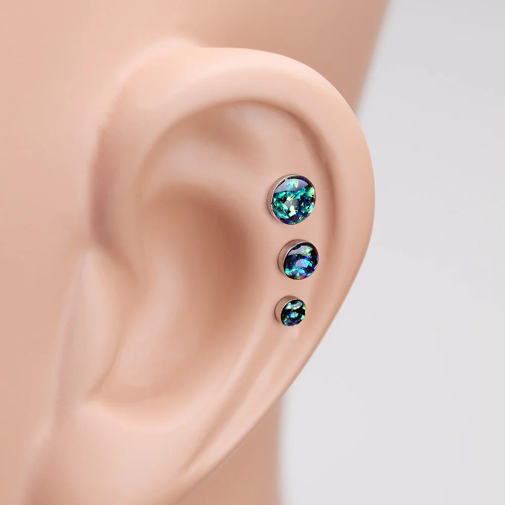 Opal Sparkle Cartilage Tragus Earring - Image 3