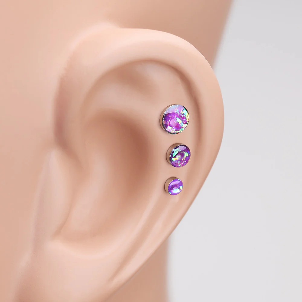 Opal Sparkle Cartilage Tragus Earring - Image 3