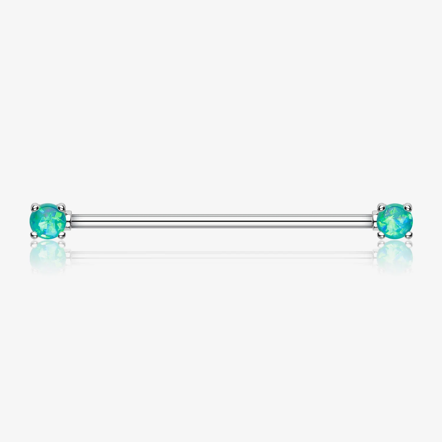 Opal Sparkle Prong Industrial Barbell