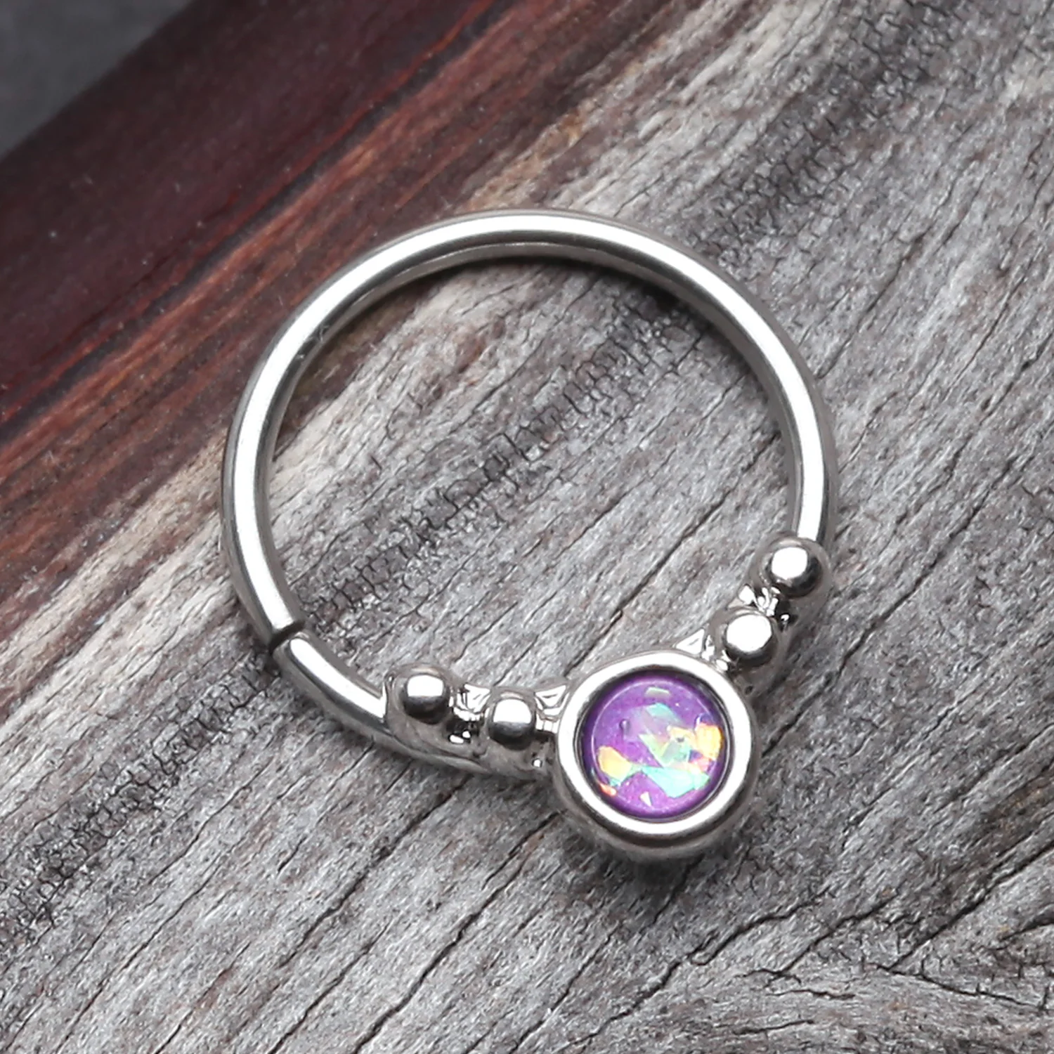 Opalescent Grandiose Bendable Twist Hoop Ring - Image 2