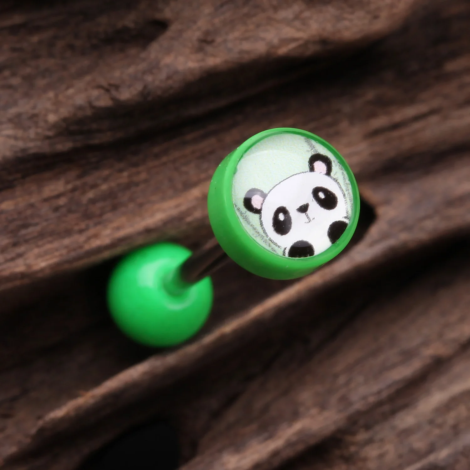 Panda the China Icon Top Acrylic Barbell Tongue Ring - Image 2