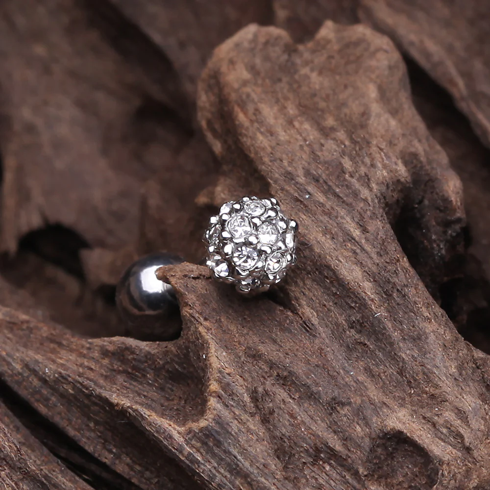 Pave Sparkle Full Dome Cartilage Tragus Earring - Image 3