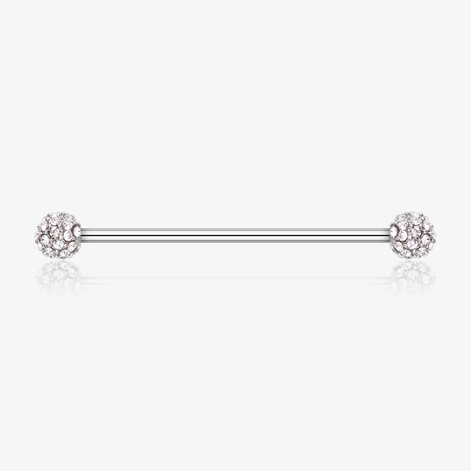Pave Sparkle Full Dome Industrial Barbell