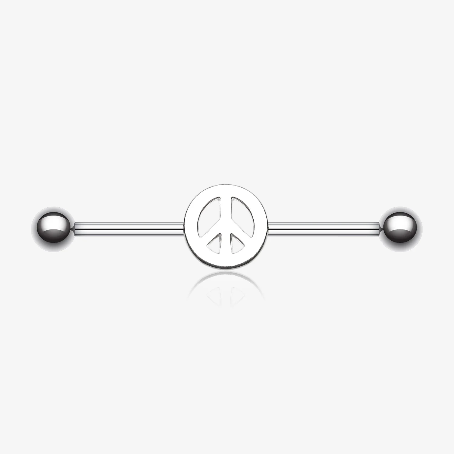 Peace Sign Industrial Barbell
