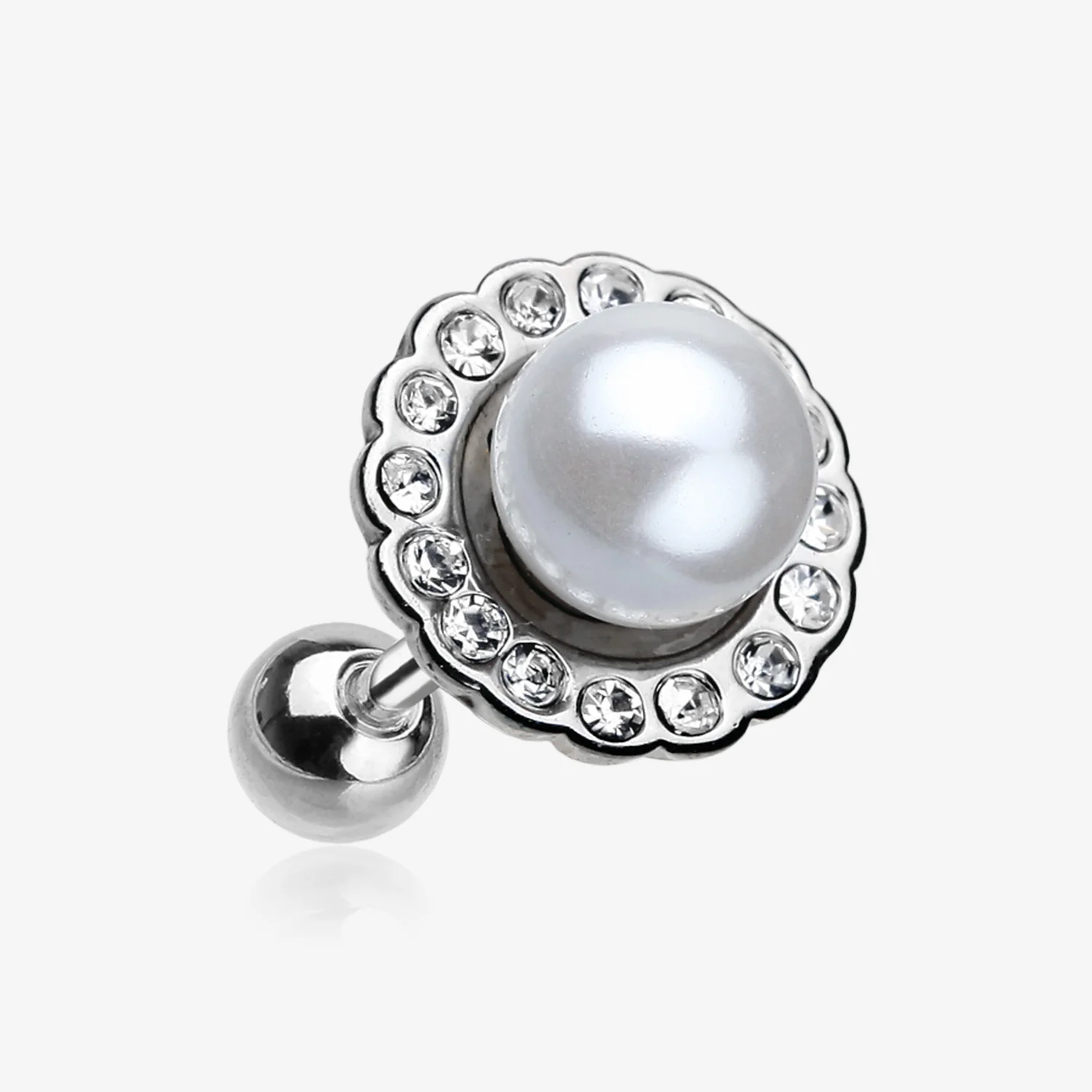 Pearl Blossom Sparkle Cartilage Tragus Earring