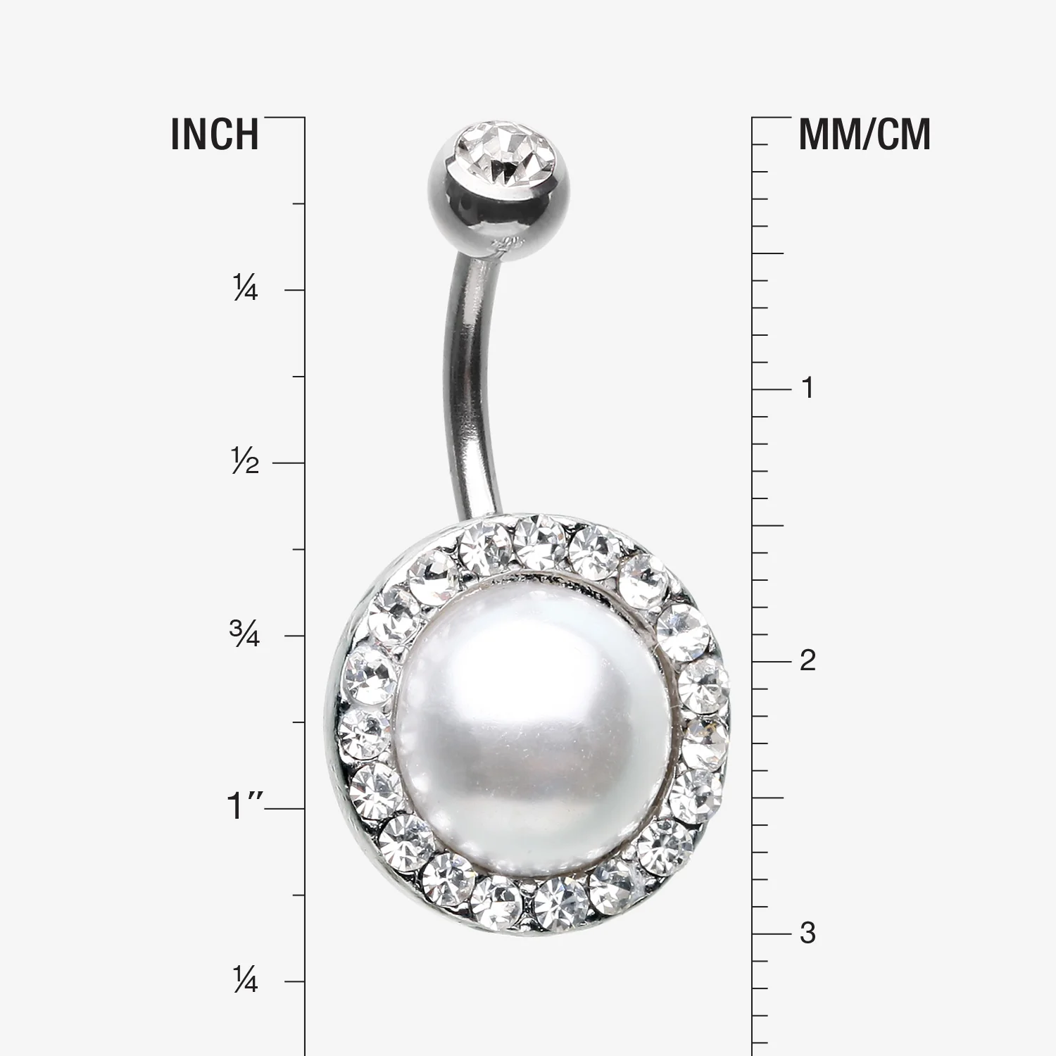 Pearlescent Sparkle Elegance Belly Button Ring - Image 2