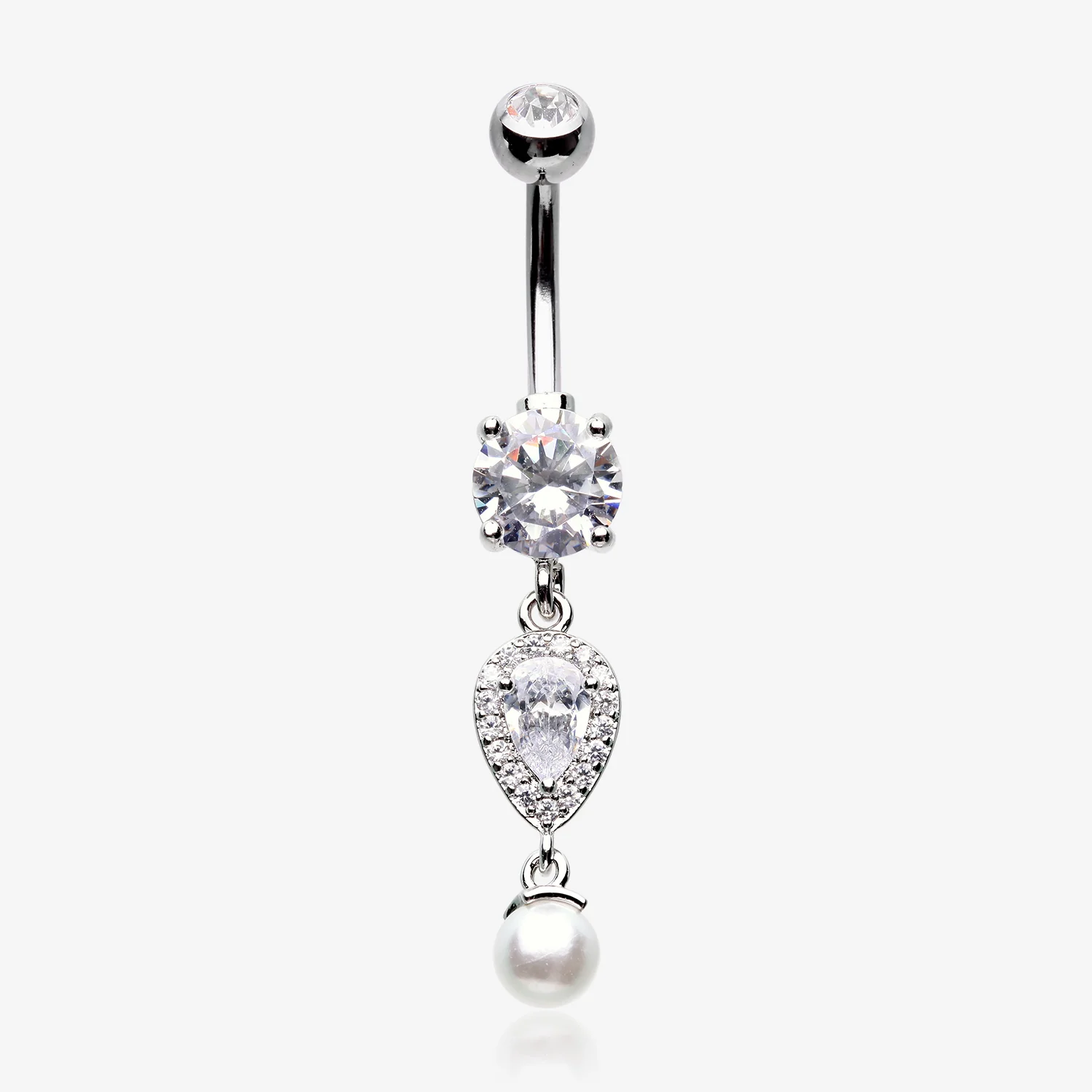 Pearlescent Teardrop Lumi Sparkle Belly Button Ring