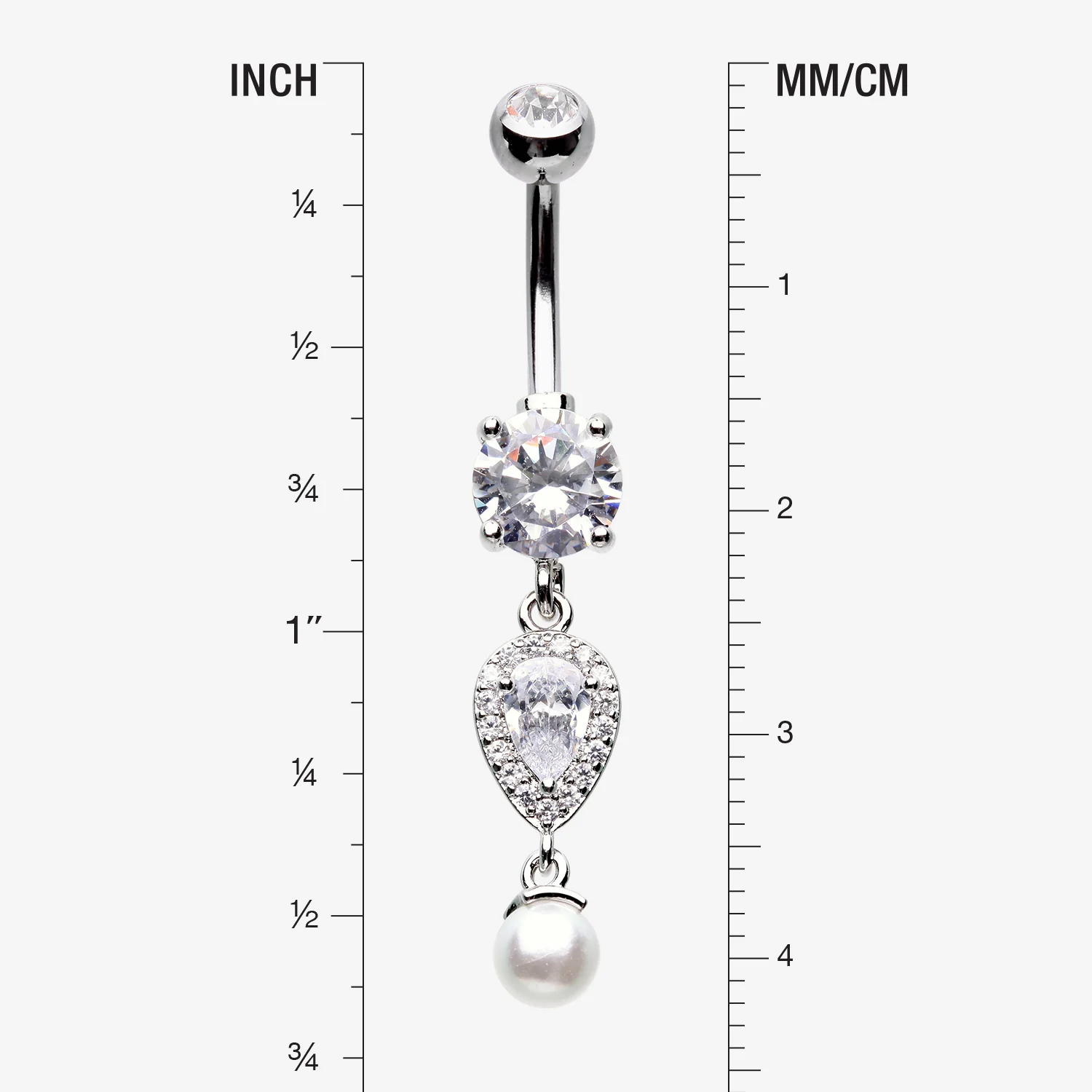 Pearlescent Teardrop Lumi Sparkle Belly Button Ring - Image 2