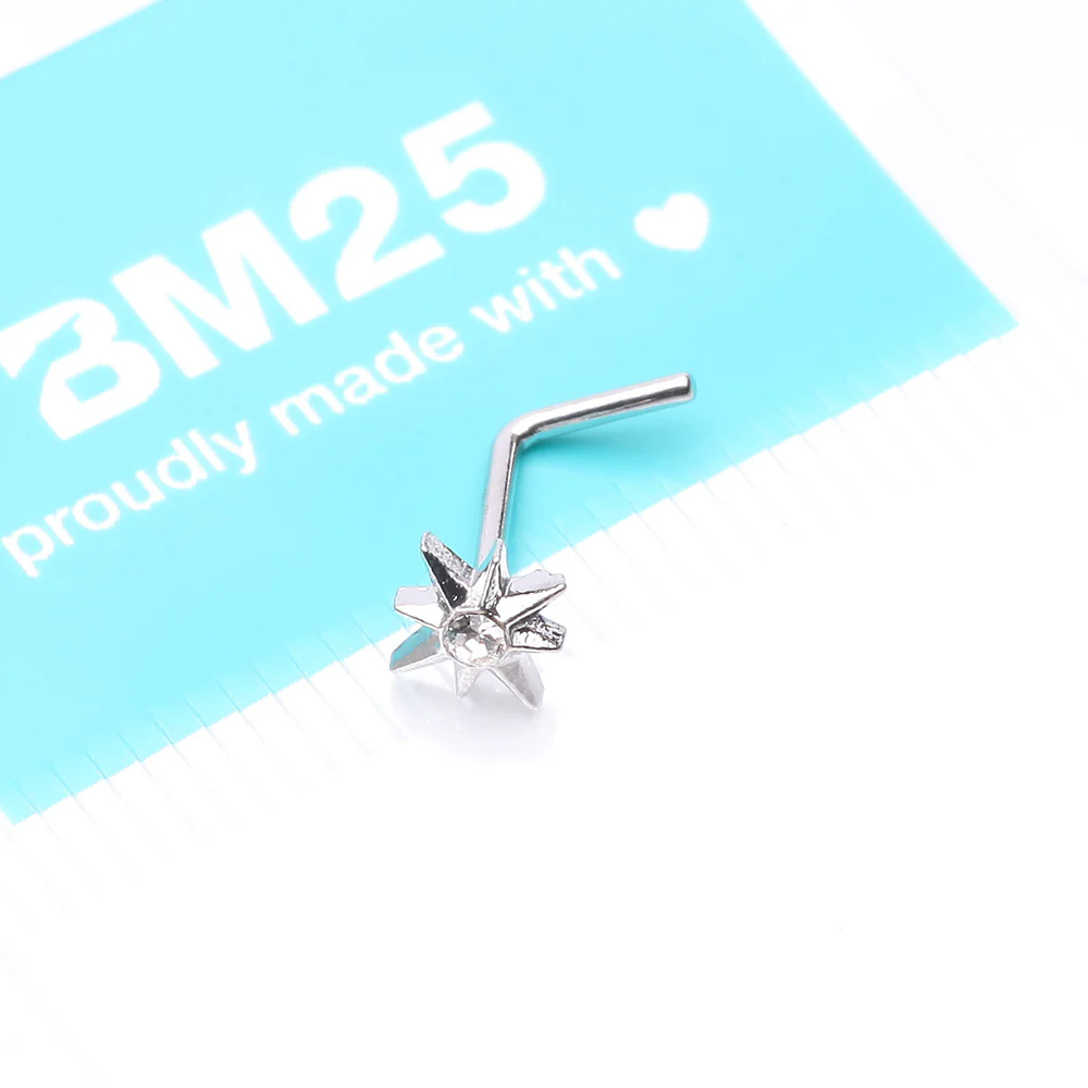 Polaris Sparkle North Star L-Shaped Nose Ring - Image 5