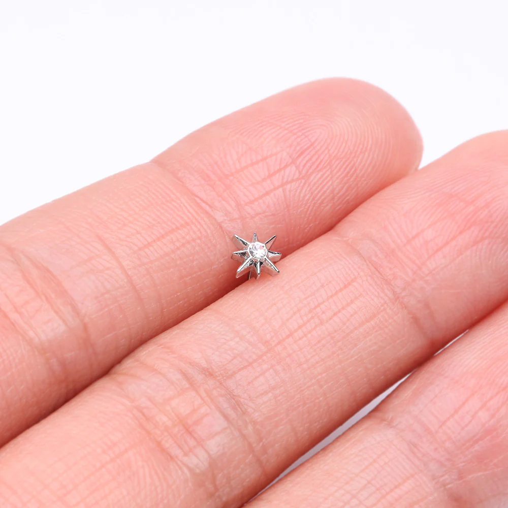 Polaris Sparkle North Star Nose Stud Ring - Image 3