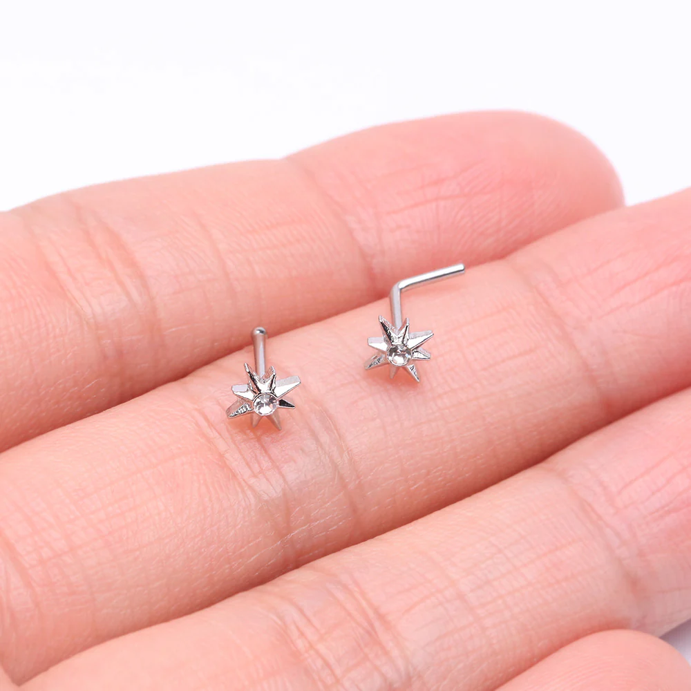 Polaris Sparkle North Star Nose Stud Ring - Image 4