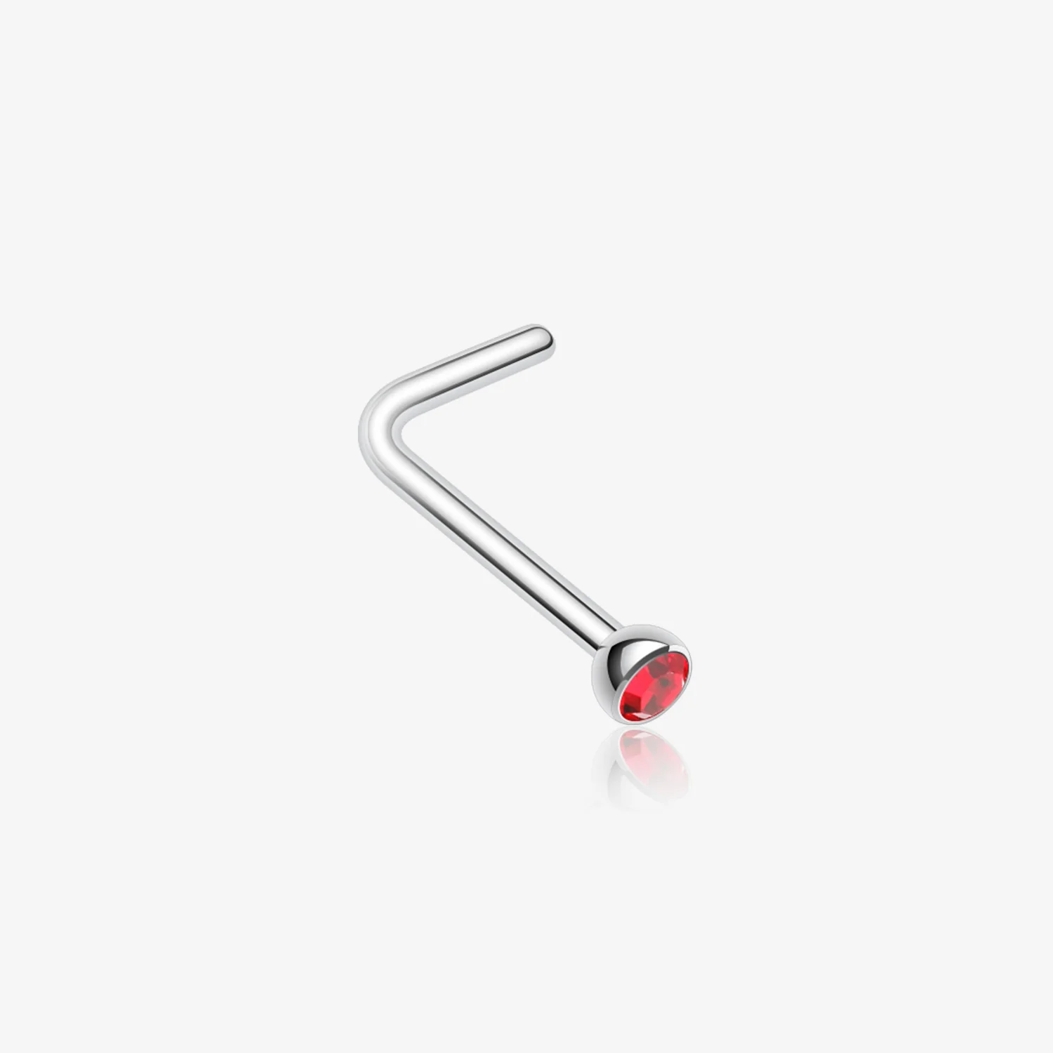 Press Fit Gem Top L-Shaped Nose Ring