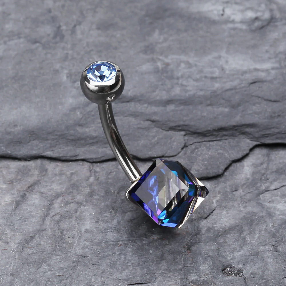 Prism Cube Box Belly Button Ring - Image 3