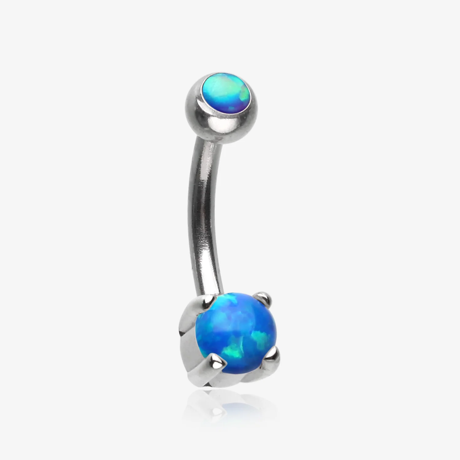 Pristine Fire Opal Sparkles Internally Threaded Curved Barbell