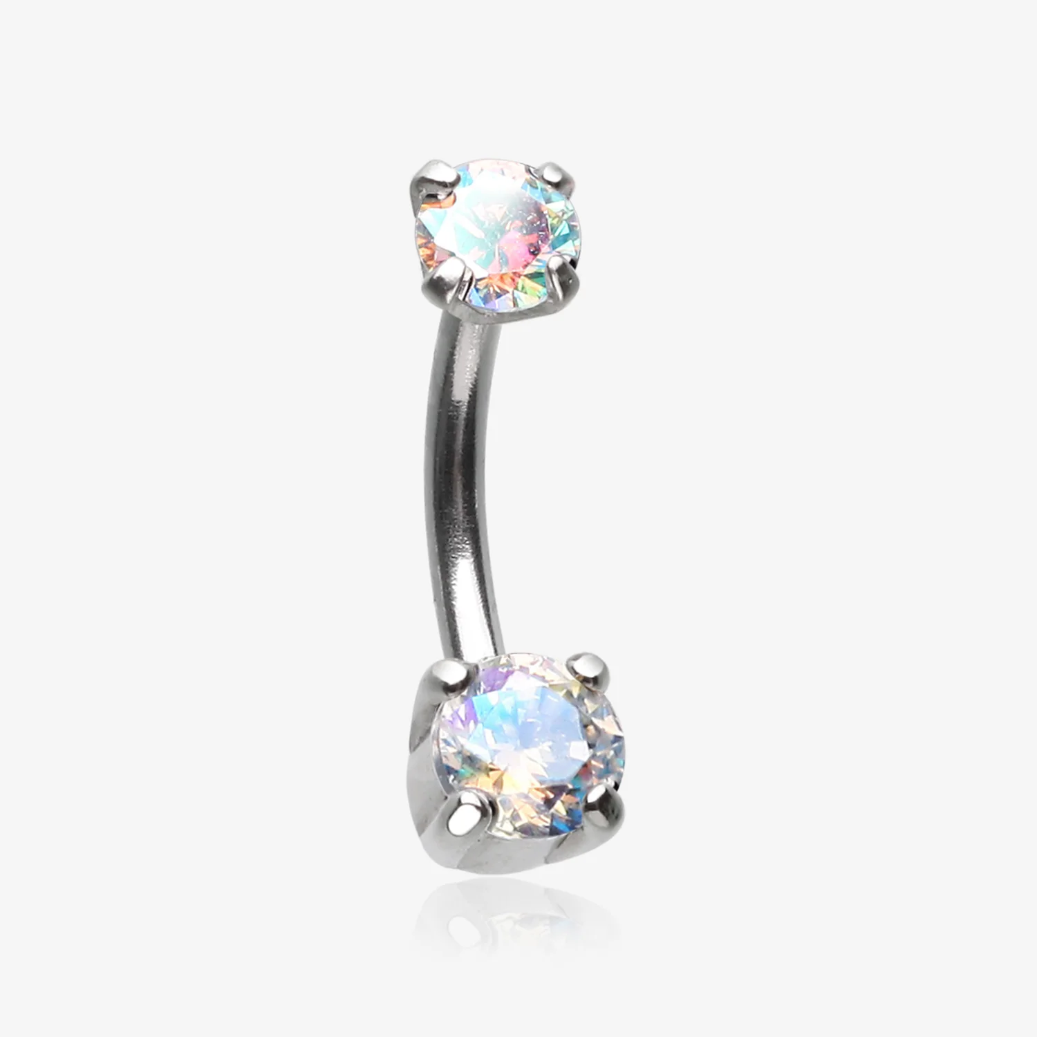 Pristine Gem Sparkles Internally Threaded Curved Barbell