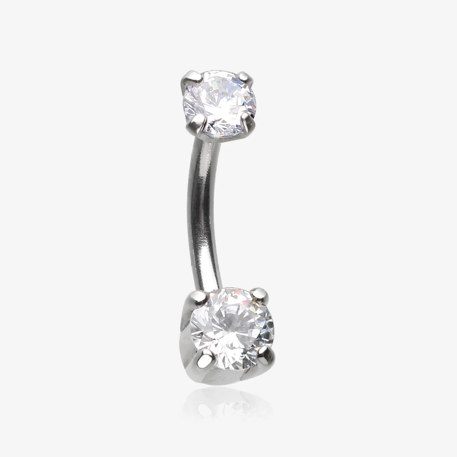 Pristine Gem Sparkles Internally Threaded Curved Barbell