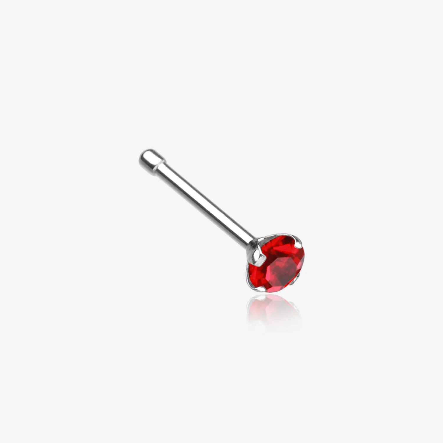 Prong Set Gem Top Steel Nose Stud Ring