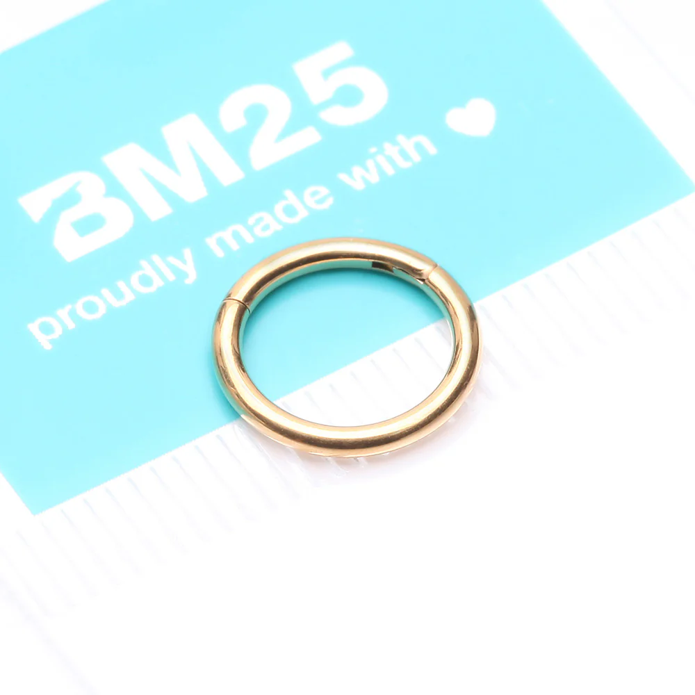 Pure24K Implant Grade Titanium Basic Seamless Hinged Clicker Hoop Ring - Image 5