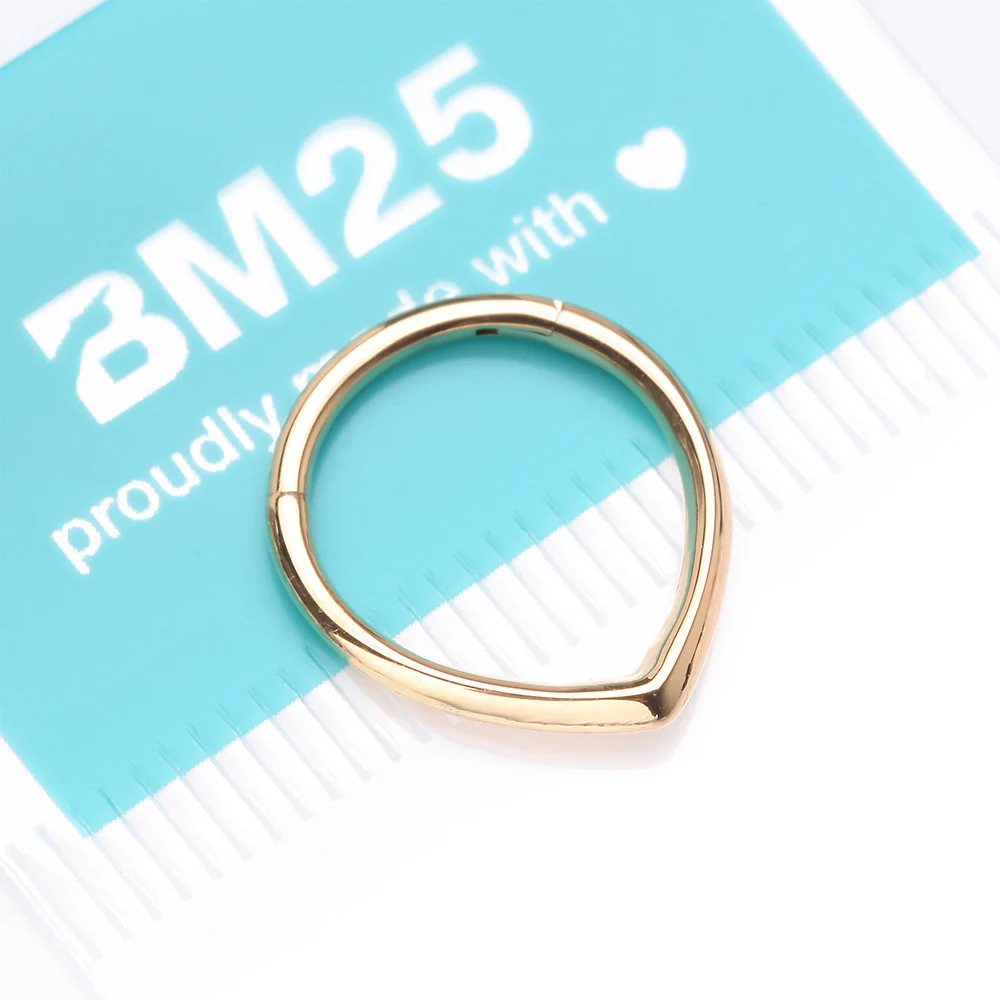 Pure24K Implant Grade Titanium Classic Teardrop Clicker Hoop Ring - Image 5