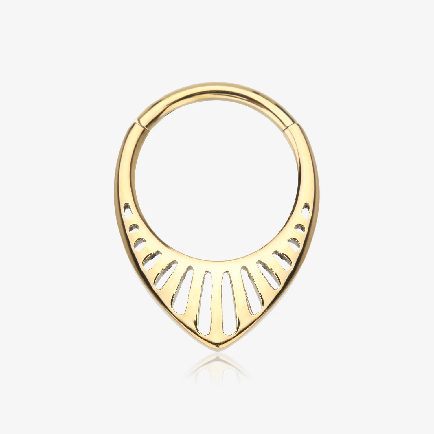 Pure24K Implant Grade Titanium Grand Tiara Teardrop Clicker Hoop Ring