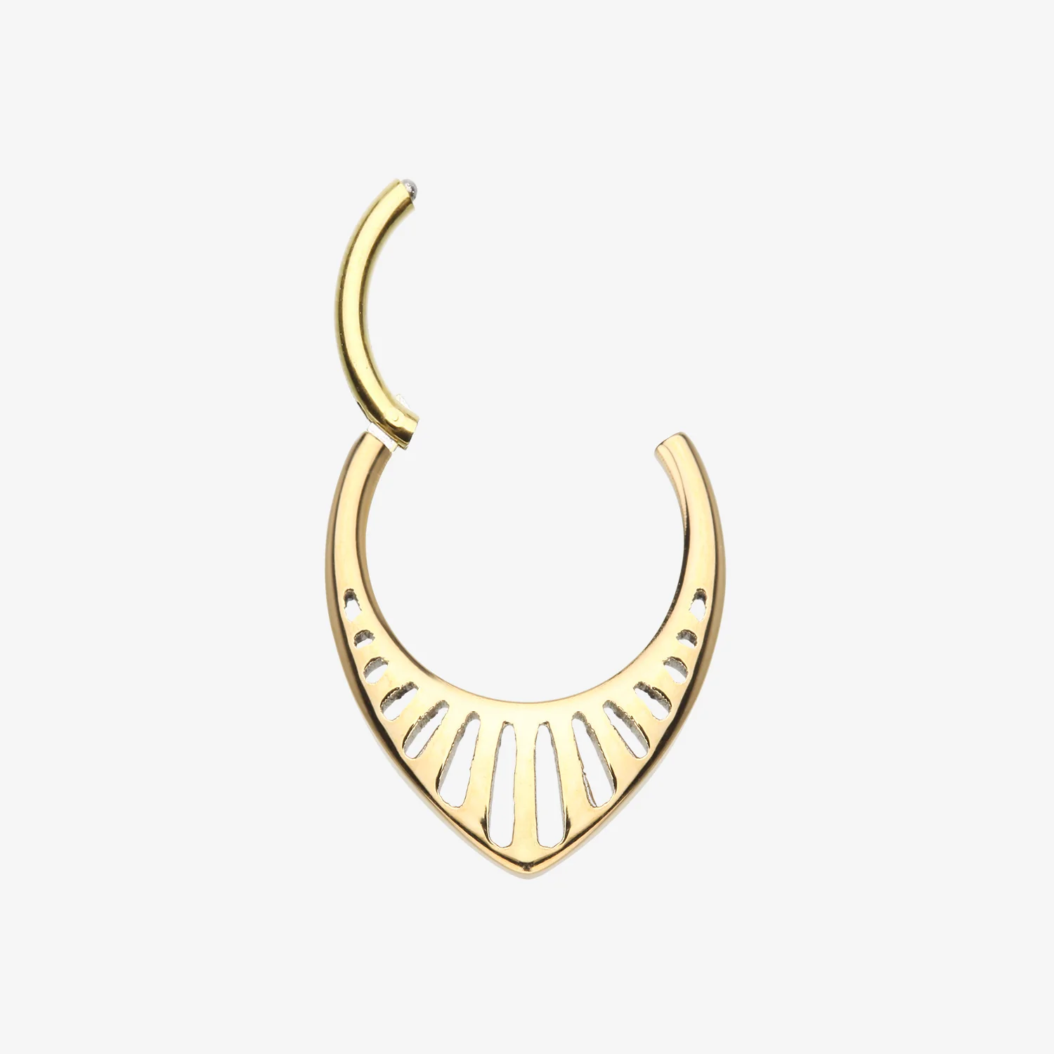 Pure24K Implant Grade Titanium Grand Tiara Teardrop Clicker Hoop Ring - Image 2