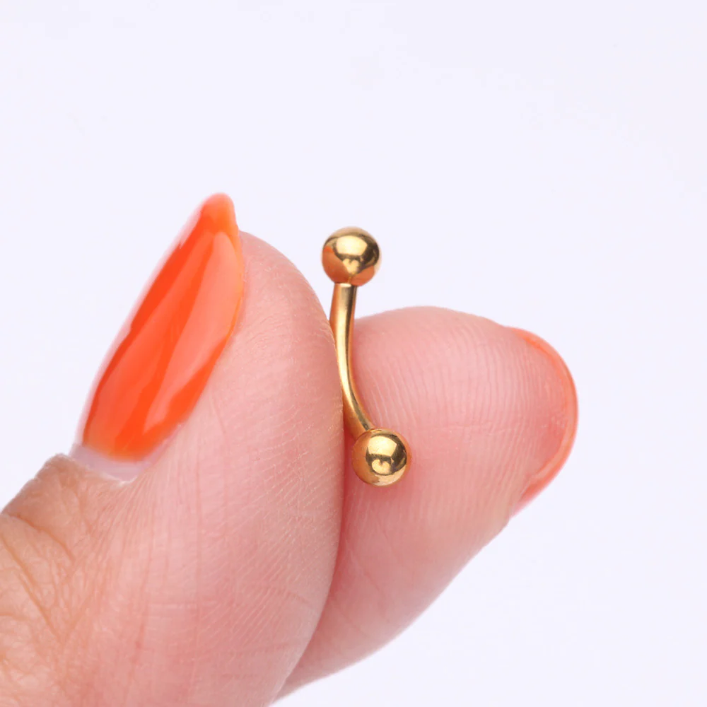 Pure24K Implant Grade Titanium Internally Threaded Basic Curved Barbell - Image 3