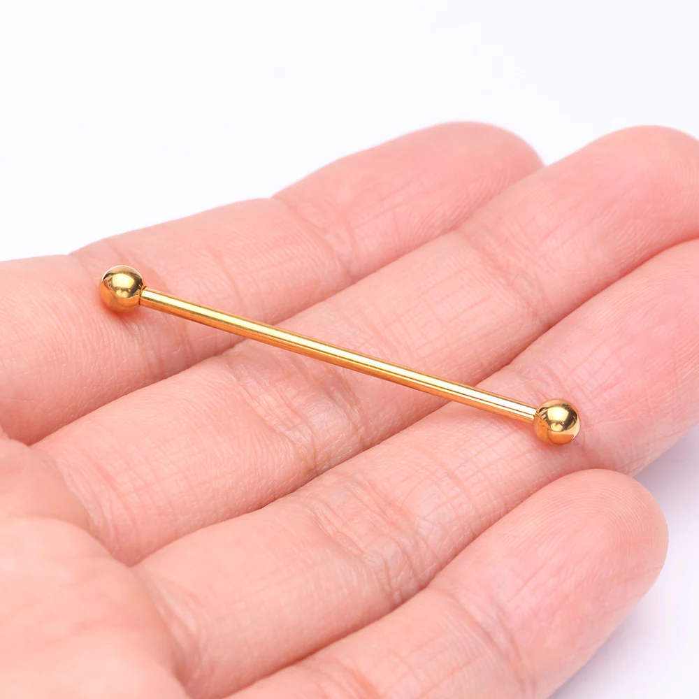 Pure24K Implant Grade Titanium Internally Threaded Basic Industrial Barbell - Image 3