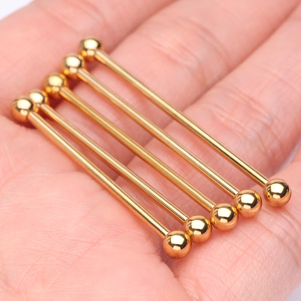Pure24K Implant Grade Titanium Internally Threaded Basic Industrial Barbell - Image 4