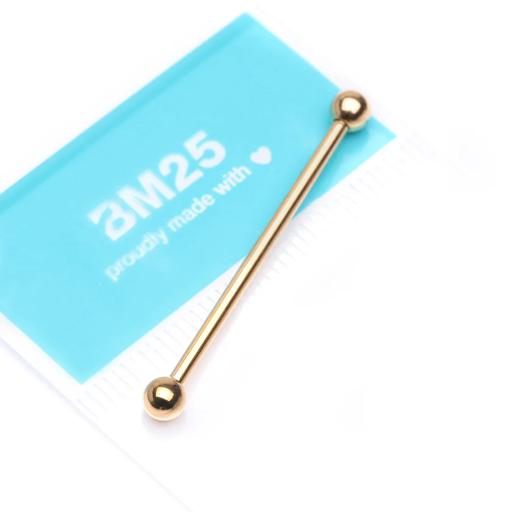 Pure24K Implant Grade Titanium Internally Threaded Basic Industrial Barbell - Image 5