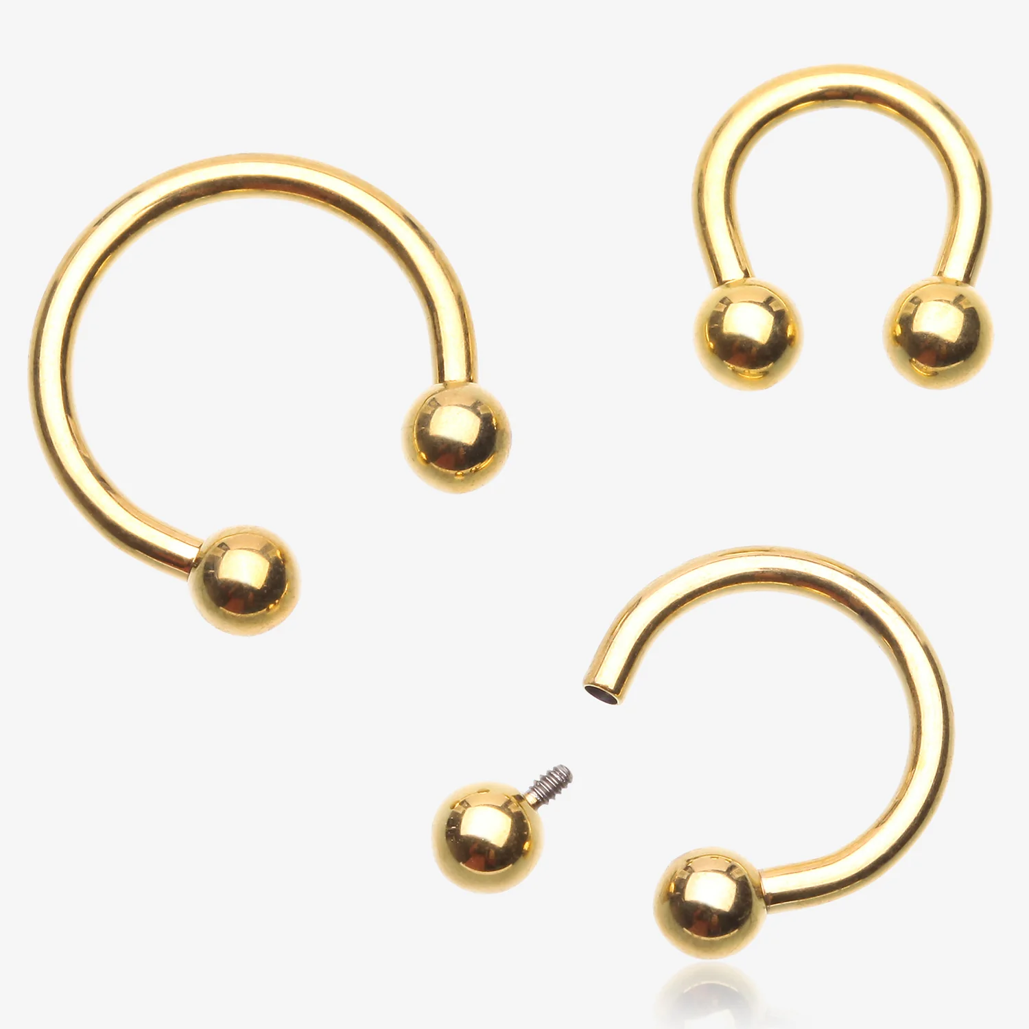 Pure24K Implant Grade Titanium Internally Threaded Horseshoe Barbell