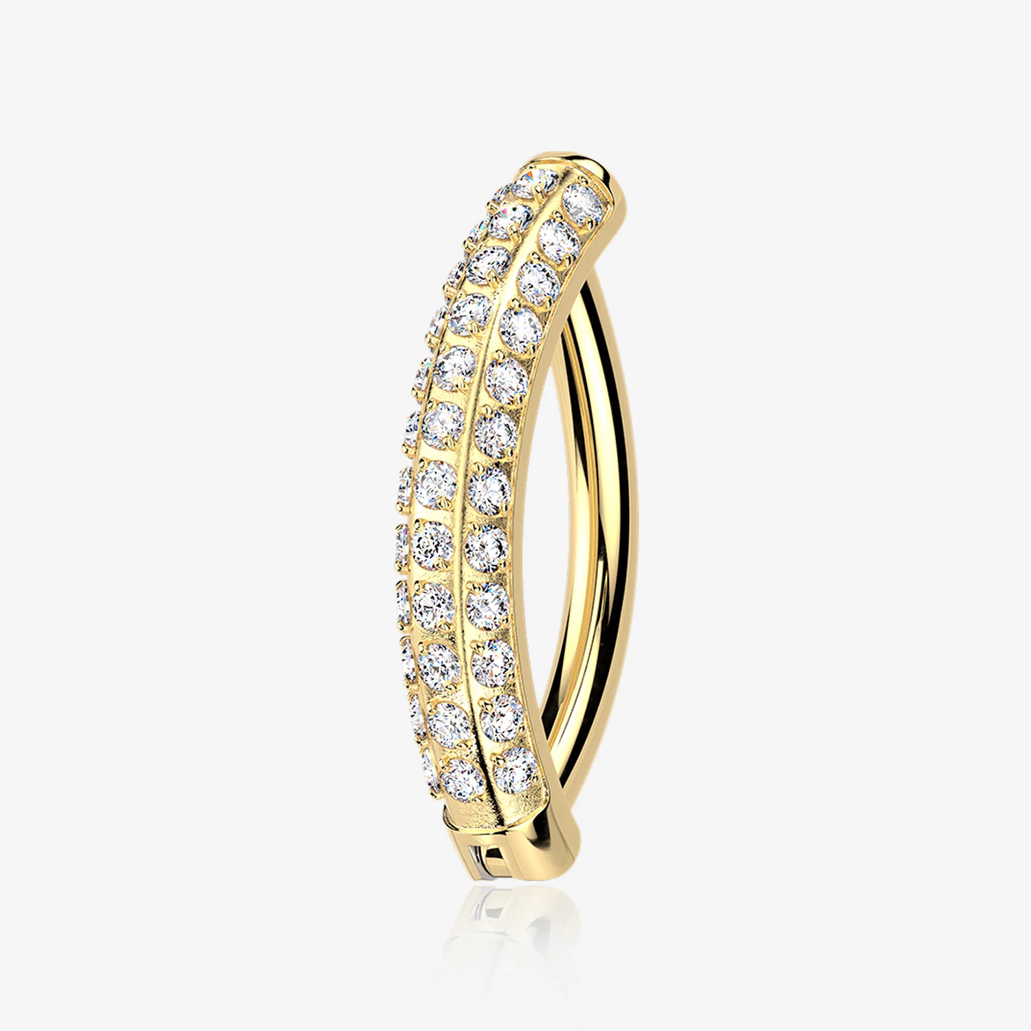 Pure24K Implant Grade Titanium Moissanite Sparkle Overload Belly Clicker Ring