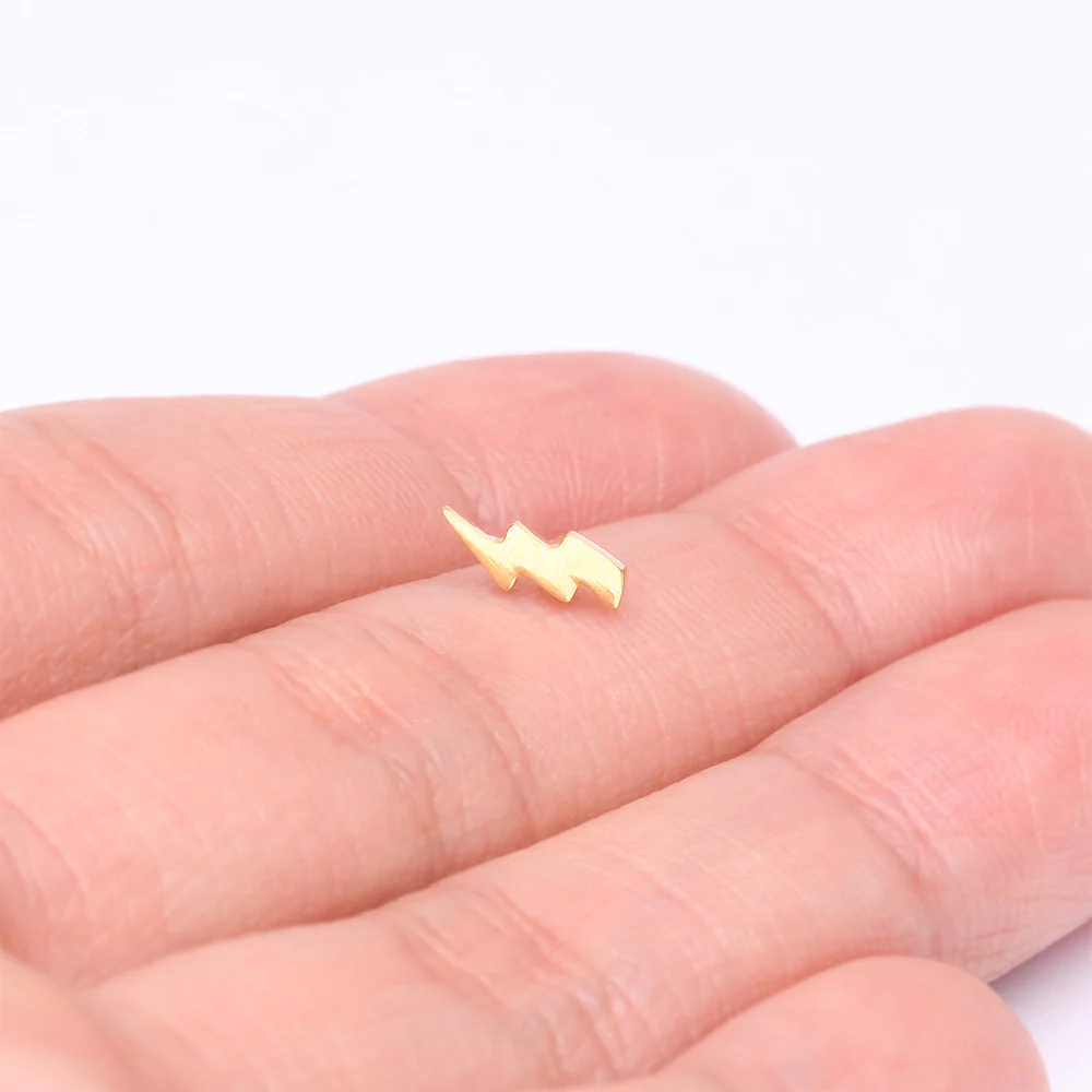 Pure24K Implant Grade Titanium OneFit Threadless Electro Lightning Bolt Top Part - Image 3