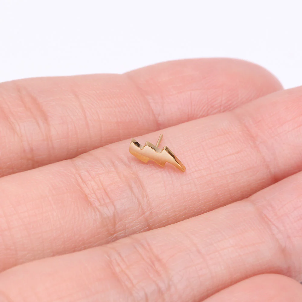 Pure24K Implant Grade Titanium OneFit Threadless Electro Lightning Bolt Top Part - Image 4