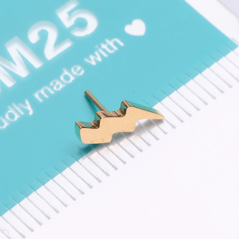 Pure24K Implant Grade Titanium OneFit Threadless Electro Lightning Bolt Top Part - Image 5