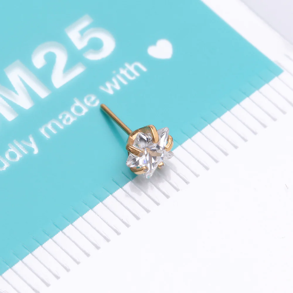 Pure24K Implant Grade Titanium OneFit Threadless Star Gem Sparkle Prong Top Part - Image 5