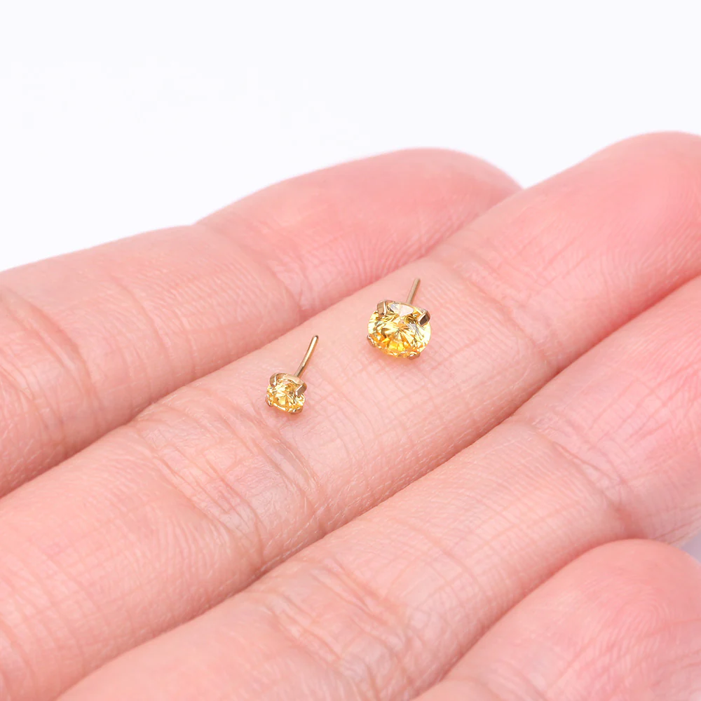 Pure24K Implant Grade Titanium OneFit Threadless Topaz CZ Prong Set Birthstone Gem Top Part - Image 4