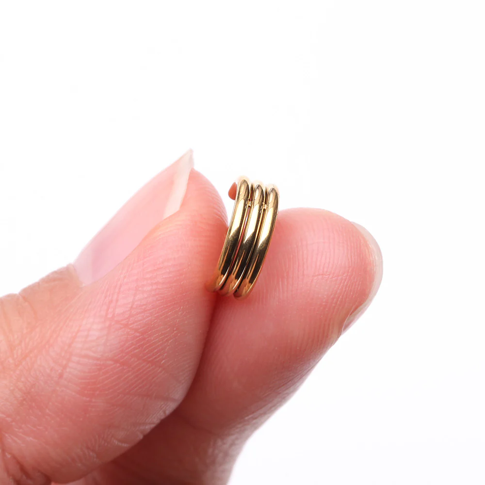 Pure24K Implant Grade Titanium Triple Stack Seamless Clicker Hoop Ring - Image 3