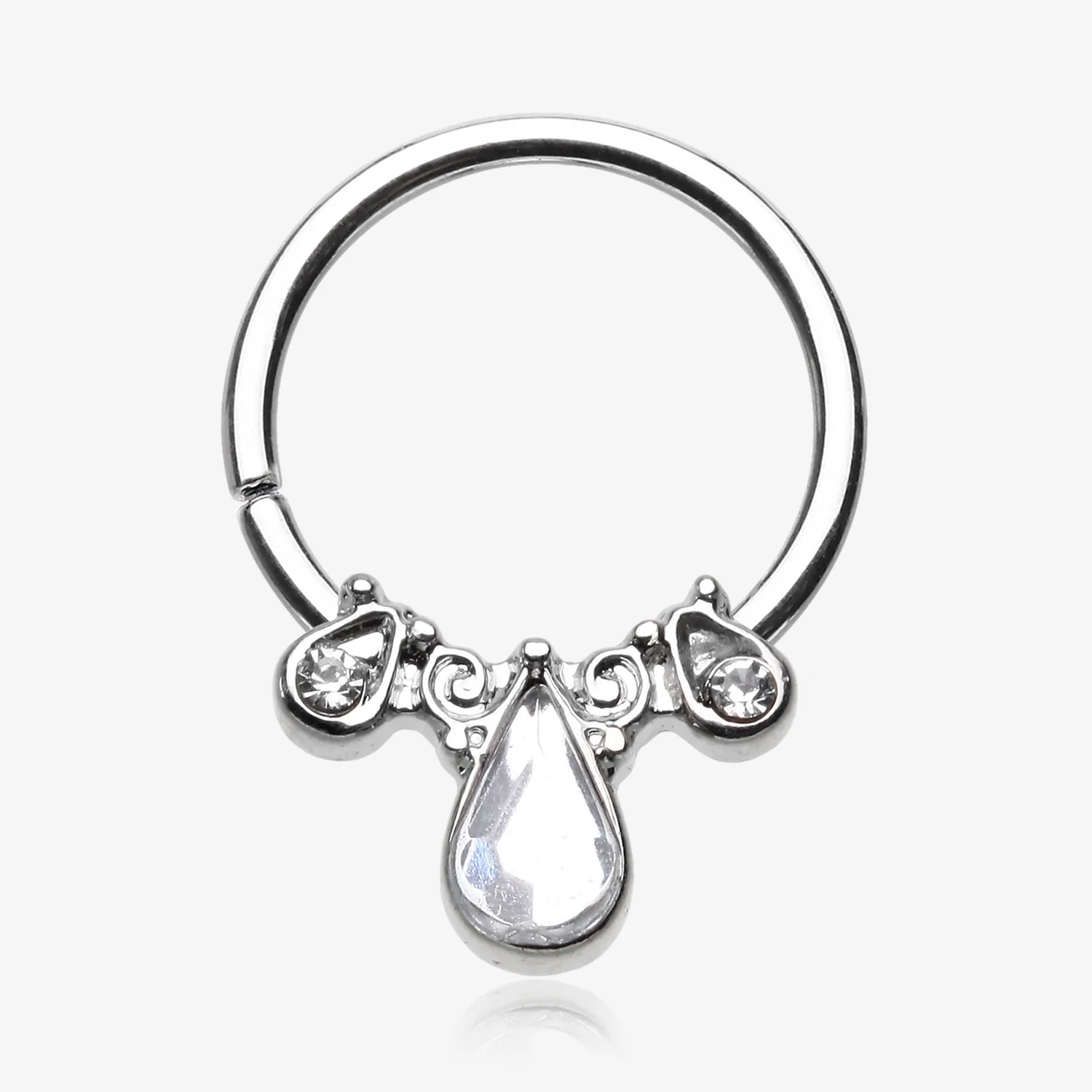 Radiant Kao Teardrop Sparkle Bendable Twist Hoop Ring