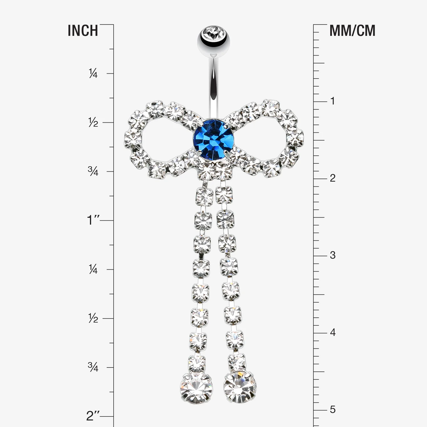 Radiant Sparkles Bow-Tie Belly Button Ring - Image 2