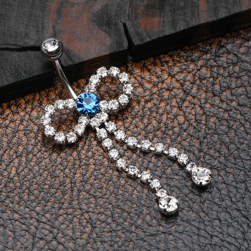 Radiant Sparkles Bow-Tie Belly Button Ring - Image 3