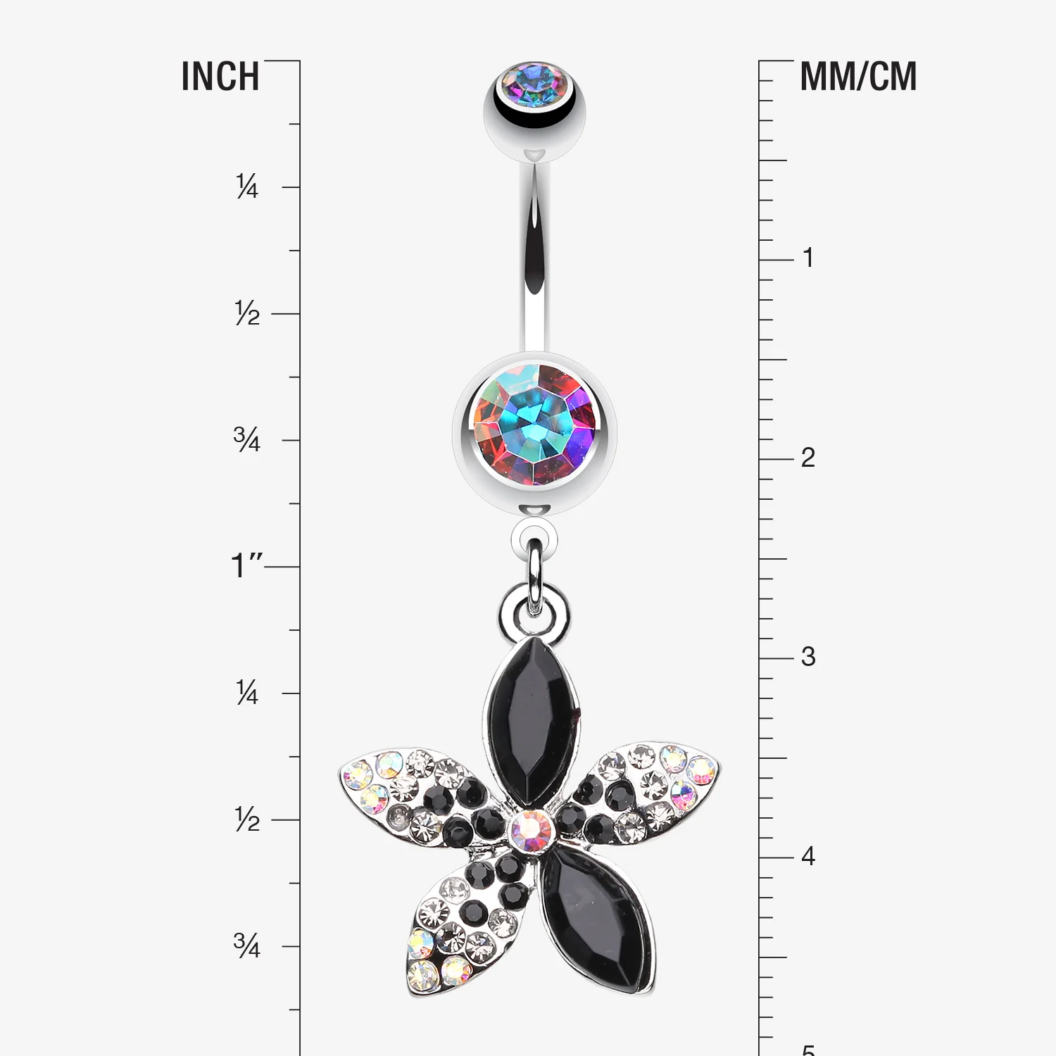 Radiant Spring Beauty Flower Belly Button Ring - Image 2