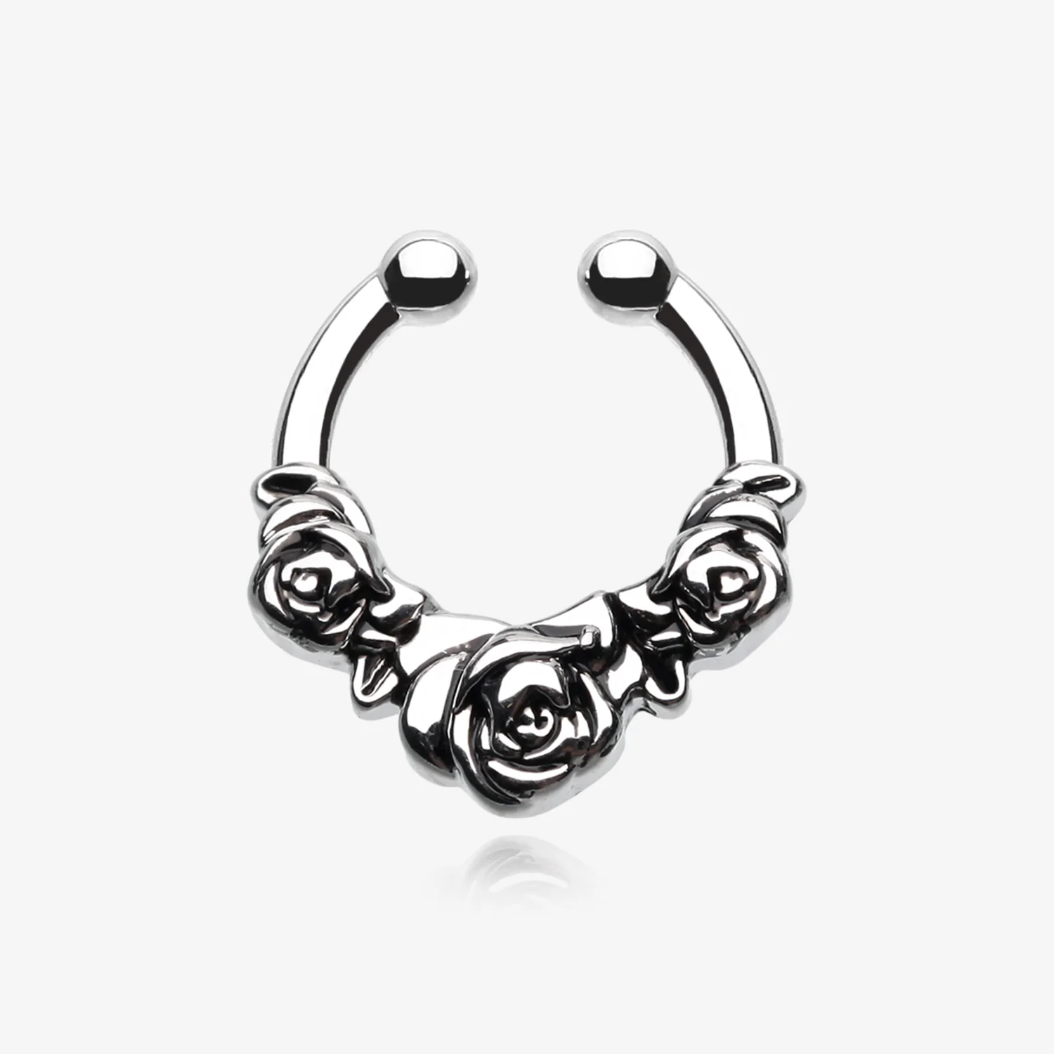 Rose Garden Icon Fake Septum Clip-On Ring
