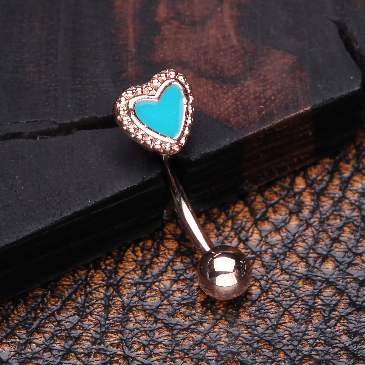 Rose Gold Adorable Heart Curved Barbell - Image 2