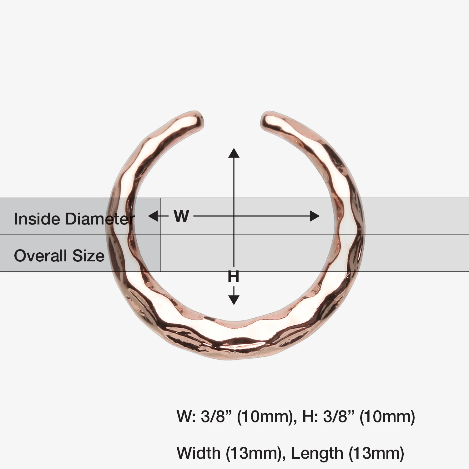 Rose Gold Aelia Faceted Steel Pincher Septum Ring - Image 2