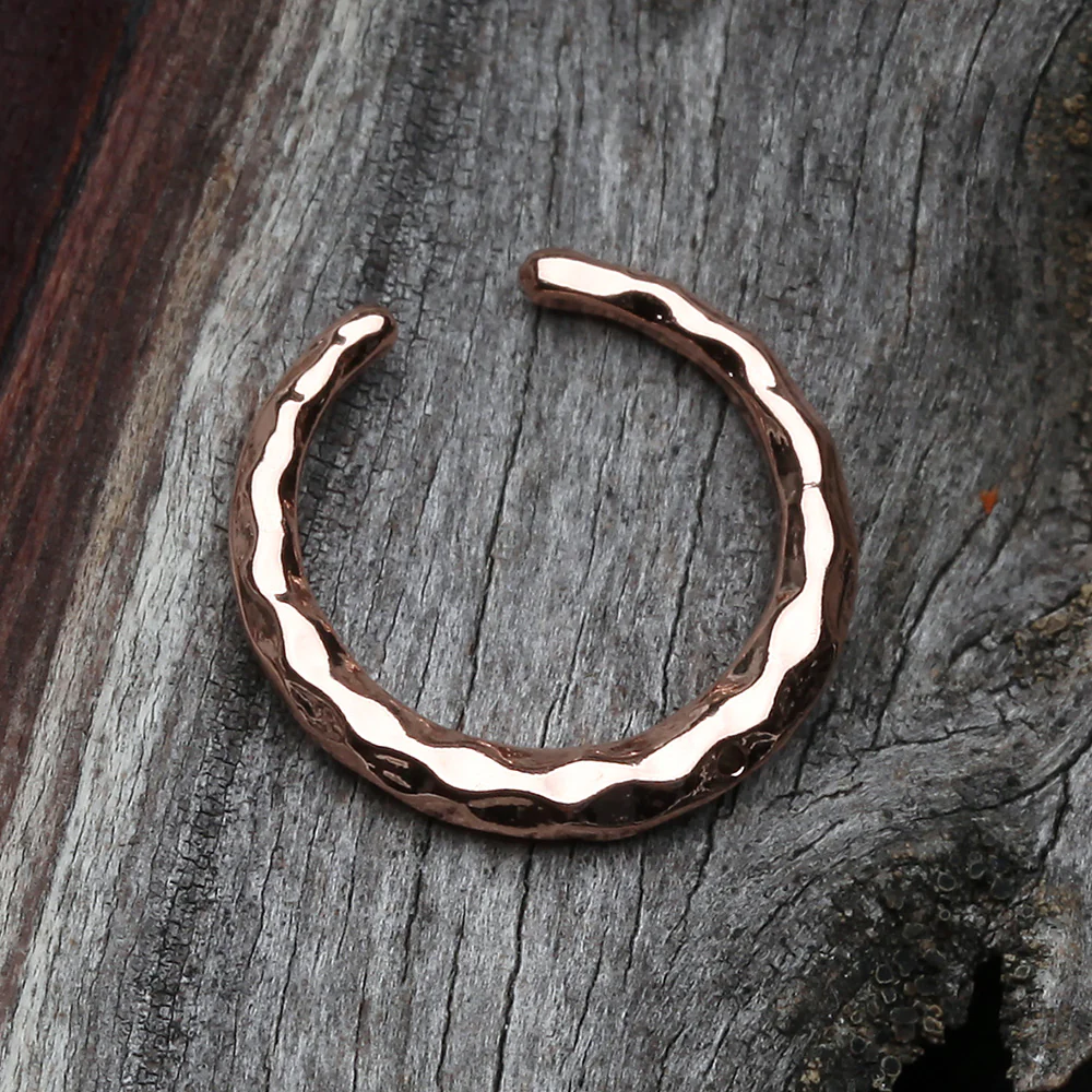 Rose Gold Aelia Faceted Steel Pincher Septum Ring - Image 3