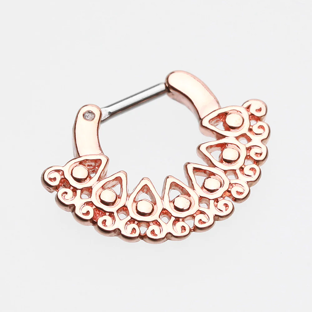 Rose Gold Arioso Filigree Septum Clicker - Image 3