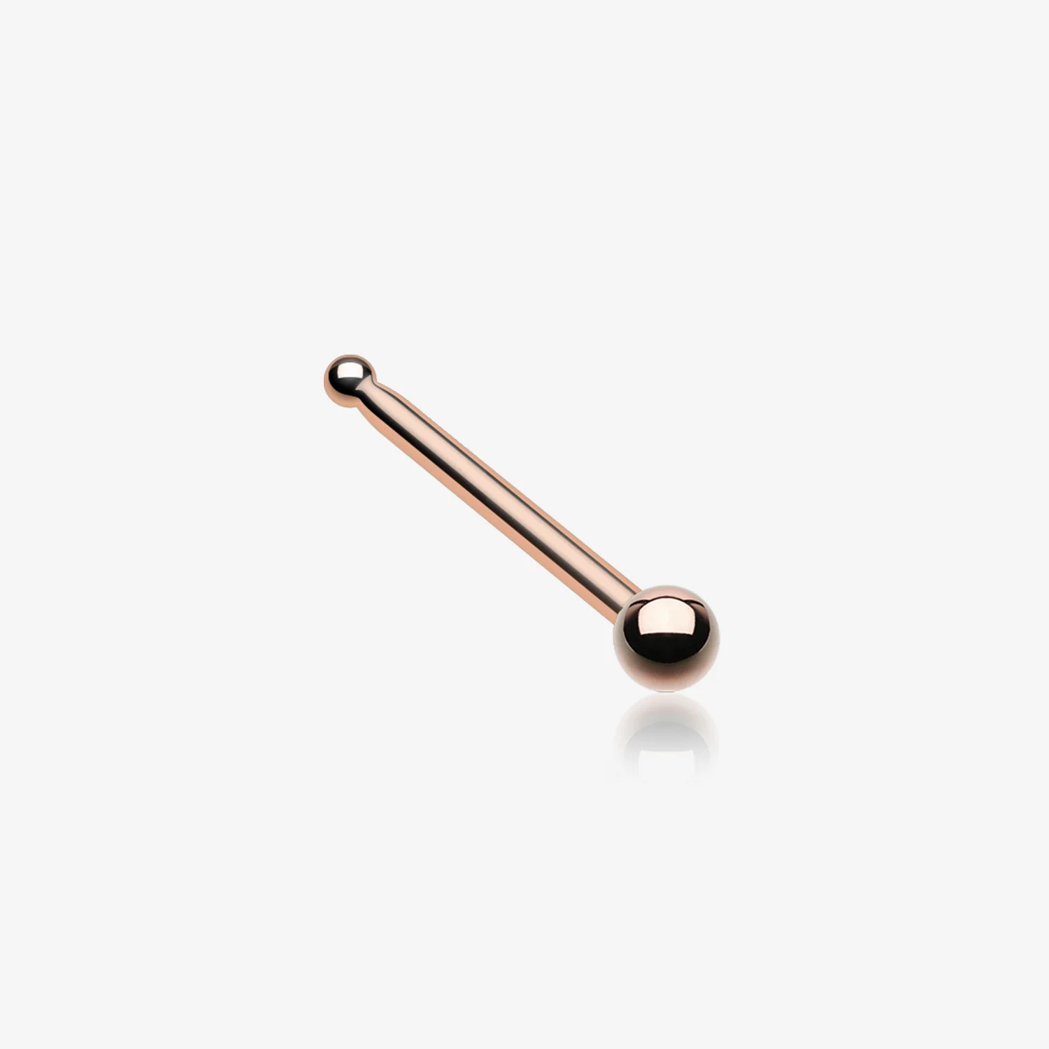 Rose Gold Ball Top Basic Nose Stud Ring