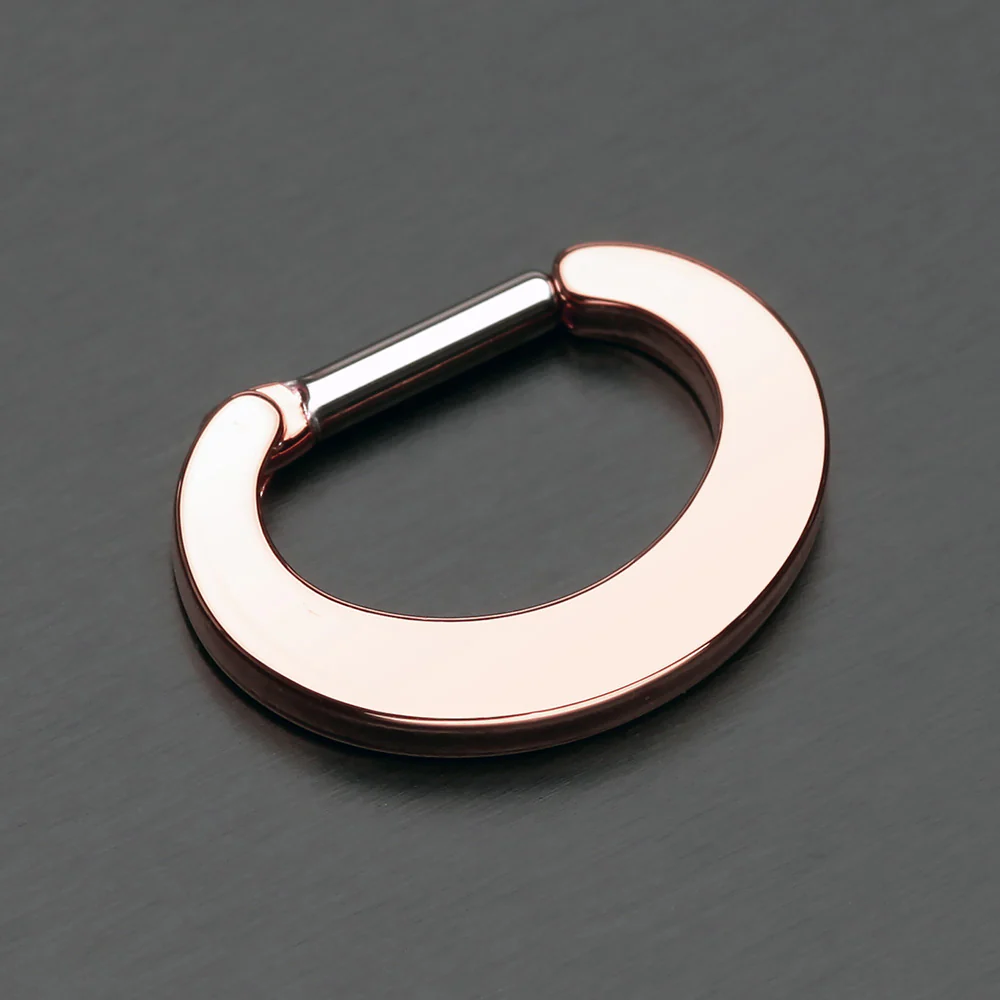 Rose Gold Basic Steel Loop Septum Clicker - Image 3